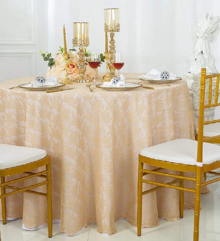 108" Round Caspari Lace Tablecloth/Table Overlay - Champagne (1pc)