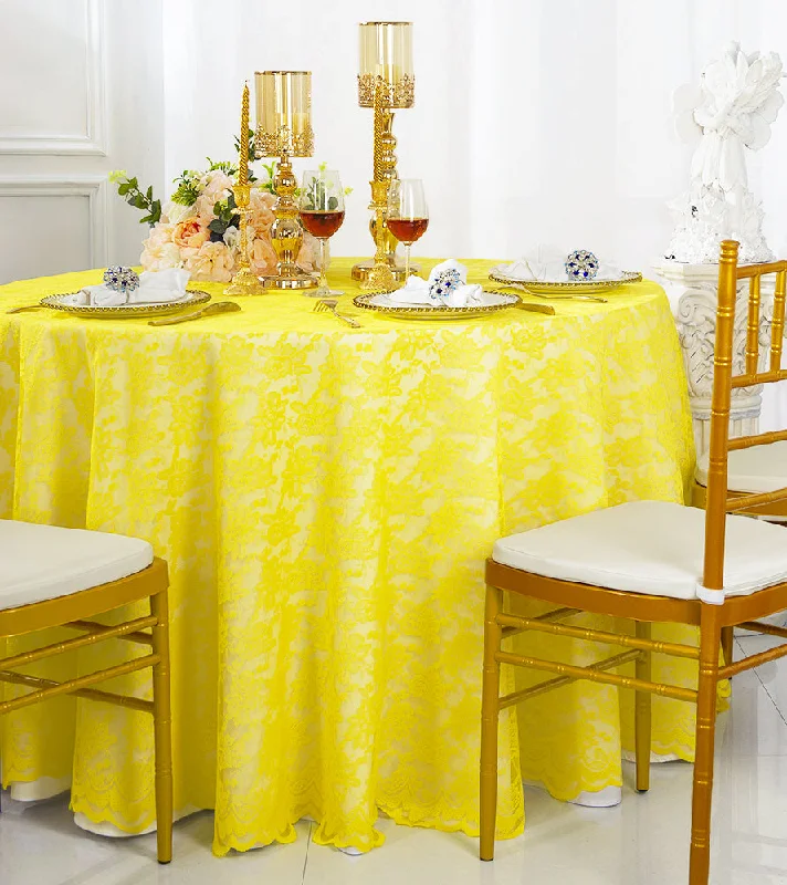 108" Round Caspari Lace Tablecloth/Table Overlay - Canary Yellow (1pc)