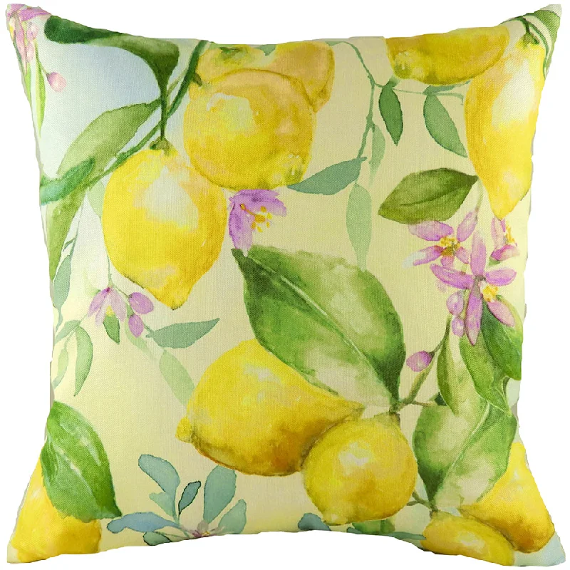 Fruit Lemons Printed Cushion Yellow