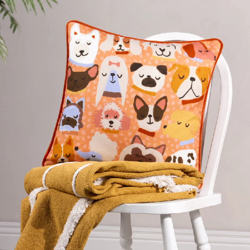 Woofers Dog Cushion Orange