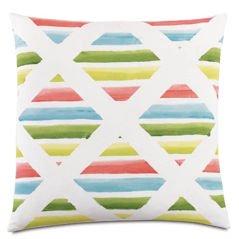 Tropical Surf Stripe Throw Pillow Cover 22x22