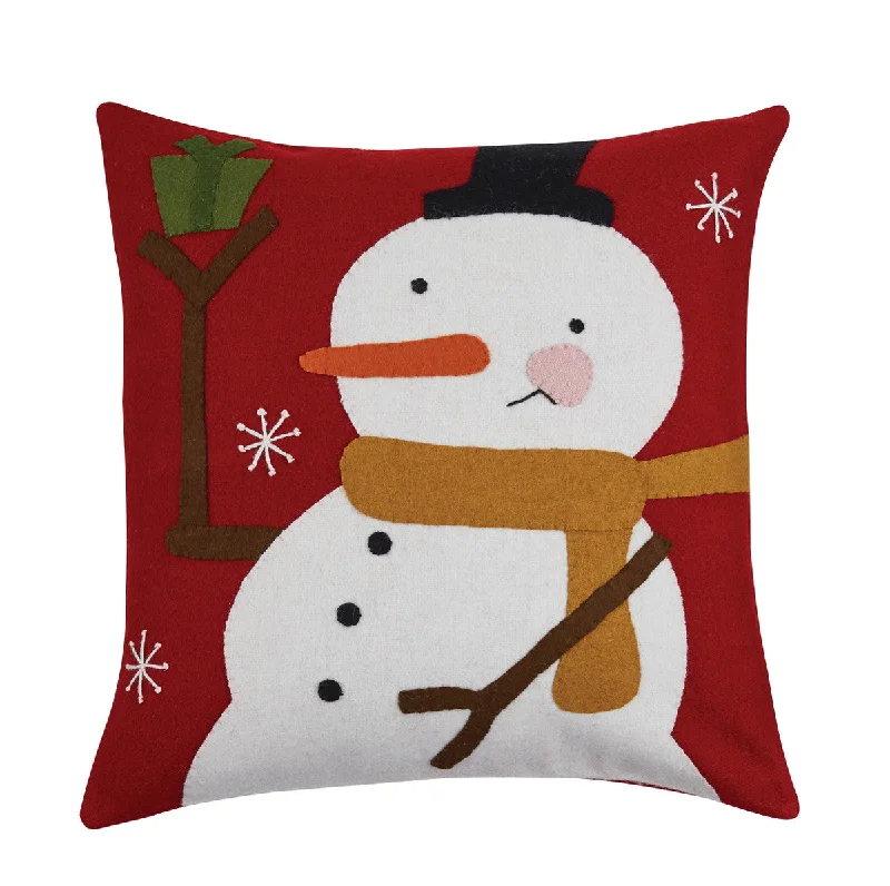 Snowman Felt Pillow with Feather Insert - 16" Set of 2 Park Designs