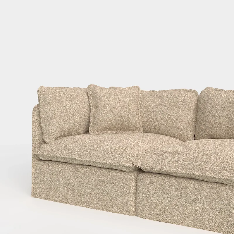 Square Trim Accent Pillow | Alfresco Boucle in Cashew