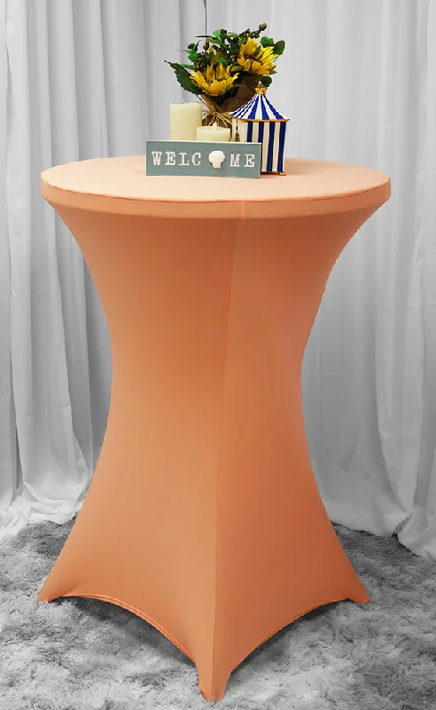 36"x42" Cocktail Spandex (220 GSM) Table Cover - Apricot/Peach (1pc)