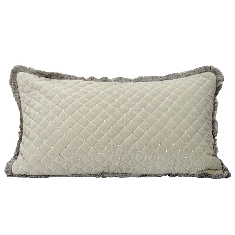 Royal Redux Glare Beaded & Quilted Green Cushion Cover