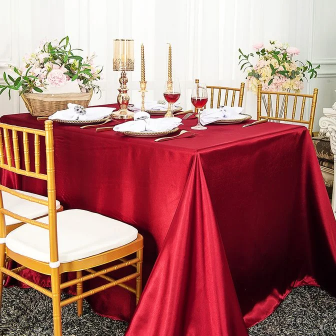 54"x108" Seamless Rectangular Satin Tablecloth/Overlay - Apple Red (1pc)