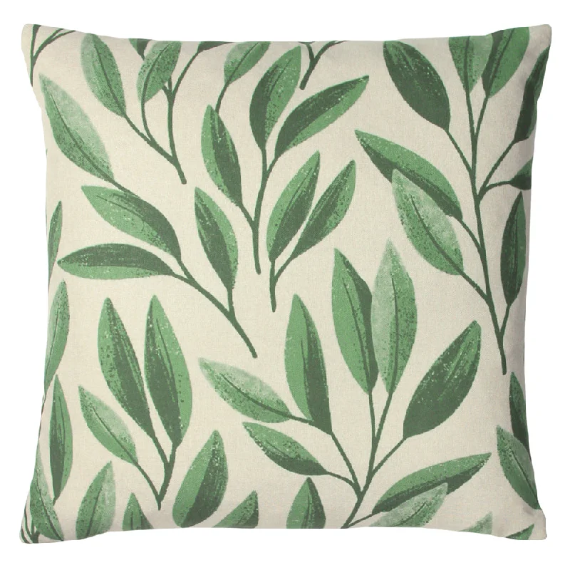 Laurel Botanical Cushion Forest Green