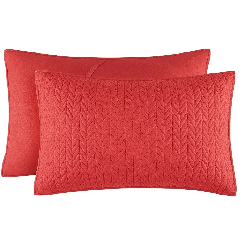 Five Queens Court Catori Tomato Quilted King-size Sham