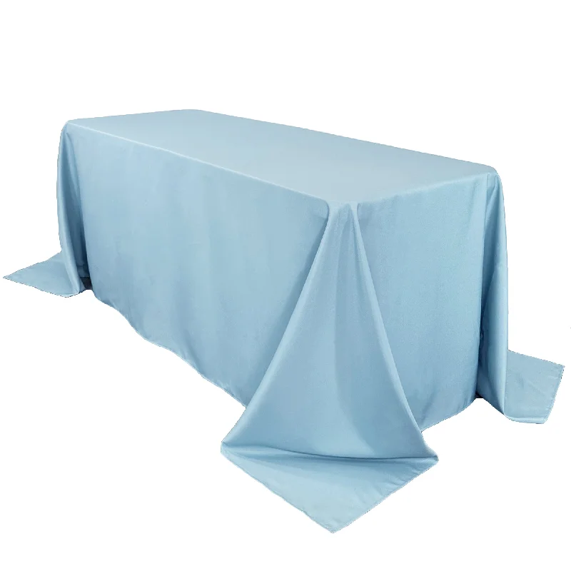 90 x 156 inch Polyester Rectangular Tablecloth Light Blue