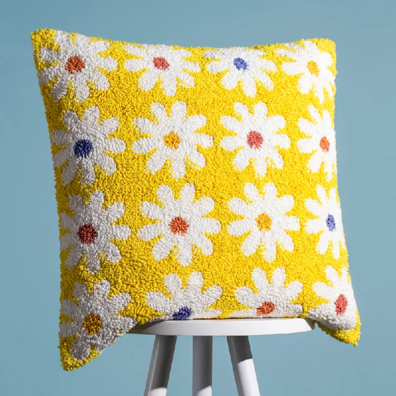 Daisy New Knitted Cushion Mellow Yellow