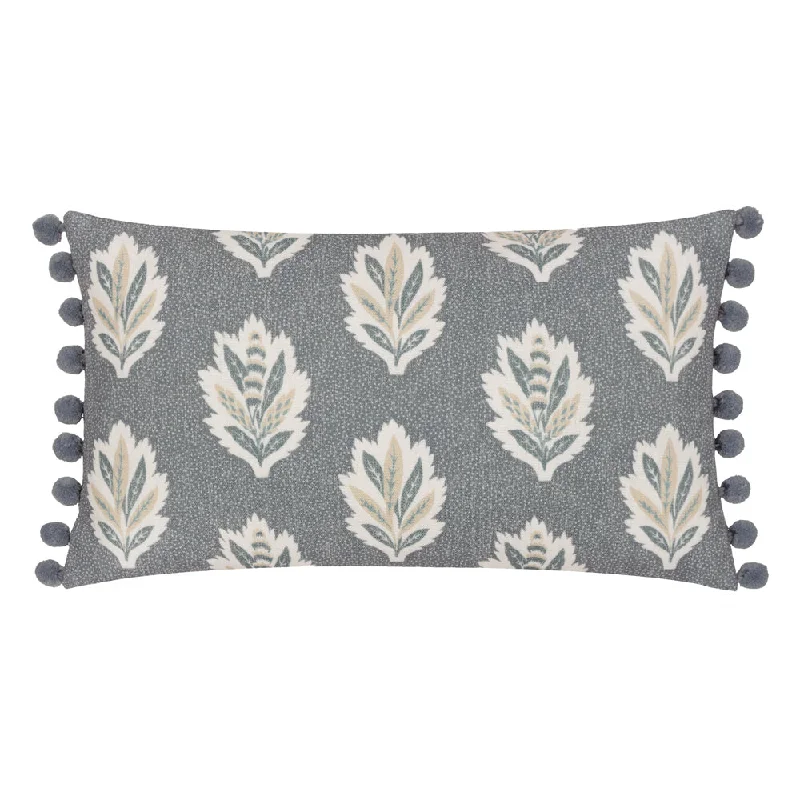 Sessile Leaf Printed Cushion Delph Blue