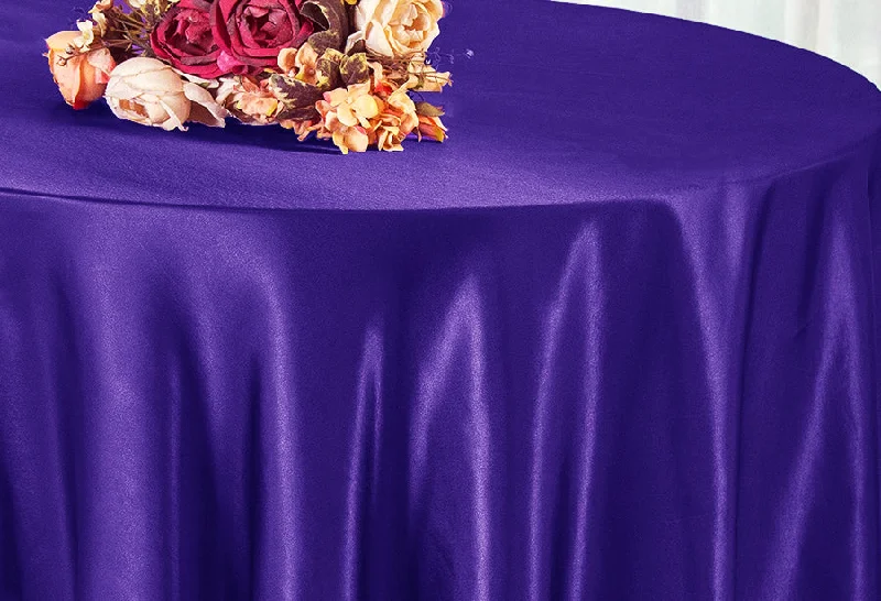 108" Seamless Round Satin Tablecloth - Regency Purple (1pc)