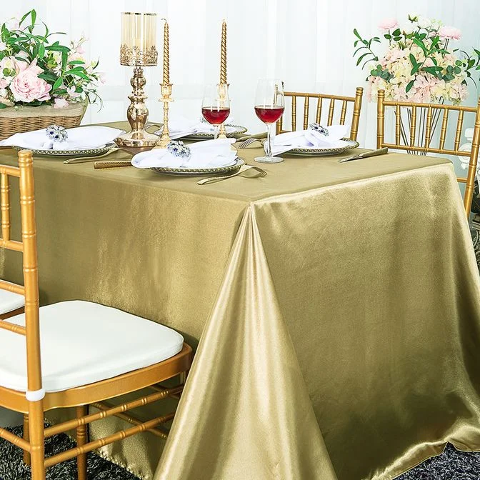 54"x108" Seamless Rectangular Satin Tablecloth/Overlay - Cappuccino (1pc)