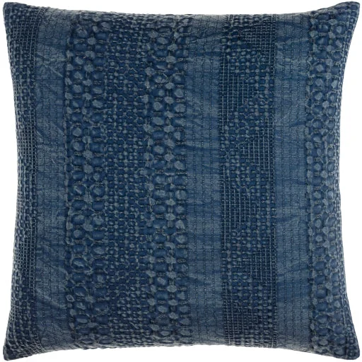 Washed Waffle Cotton Navy Pillow