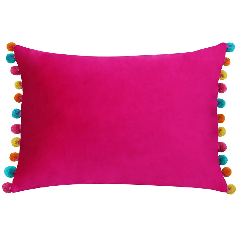 Fiesta Velvet Cushion Hot Pink/Multicolour