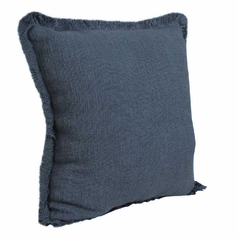 20" X 20" Navy Blue 100% Cotton Zippered Pillow