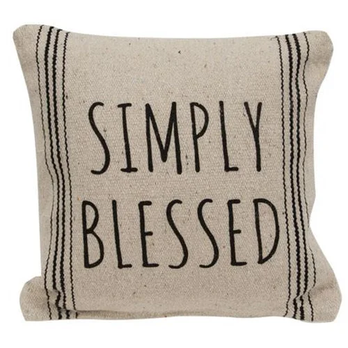 Simply Blessed Striped Natural Pillow