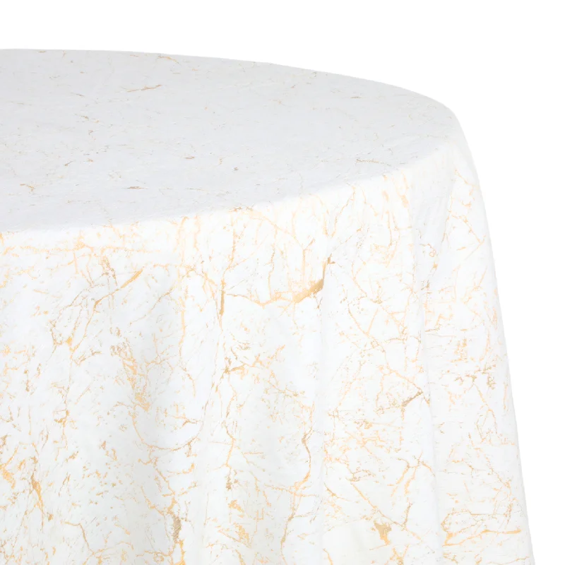 Marble Reversible Jacquard Tablecloth 120" Round  - Gold