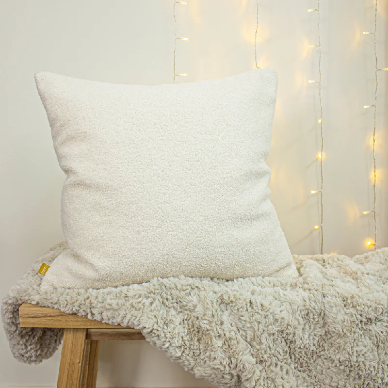 Malham Fleece Square Cushion Ivory