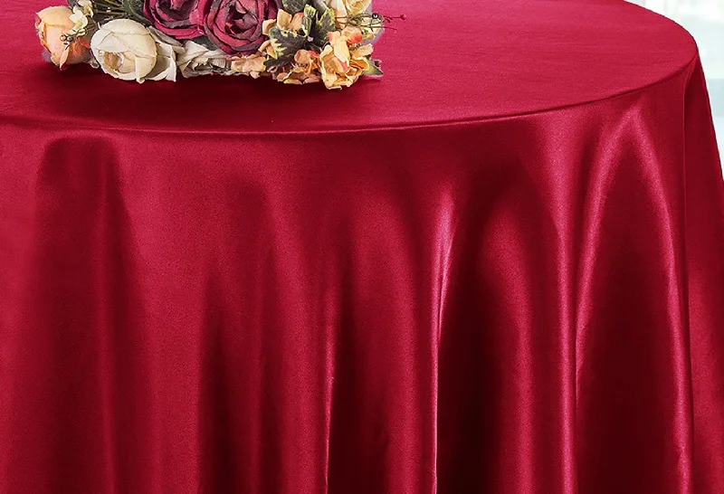 90" Seamless Round Satin Tablecloth - Apple Red (1pc)