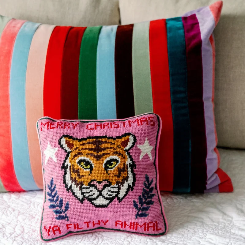 Filthy Animal Needlepoint Pillow