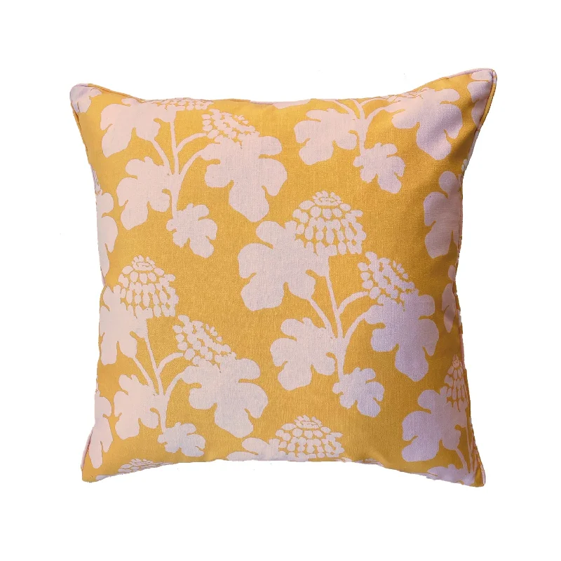 Casia Flowers Pillow - Marigold/Soft Pink