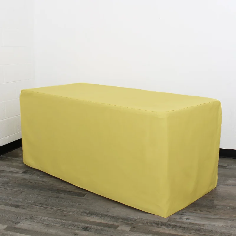 8 ft. Polyester Fitted Tablecloth Rectangular Pastel Yellow