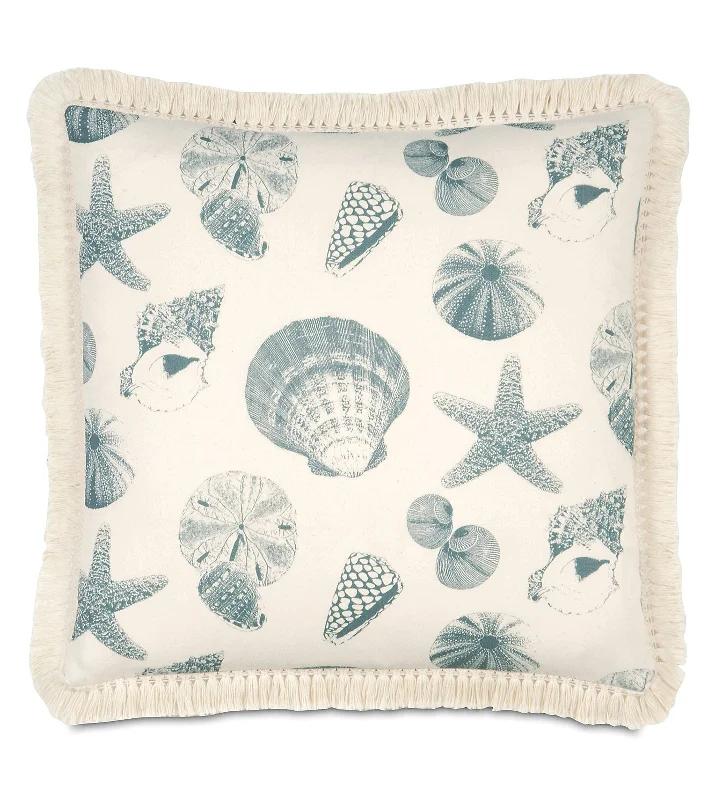 Seashore Seashell Treasures Throw Pillow Cover 20x20