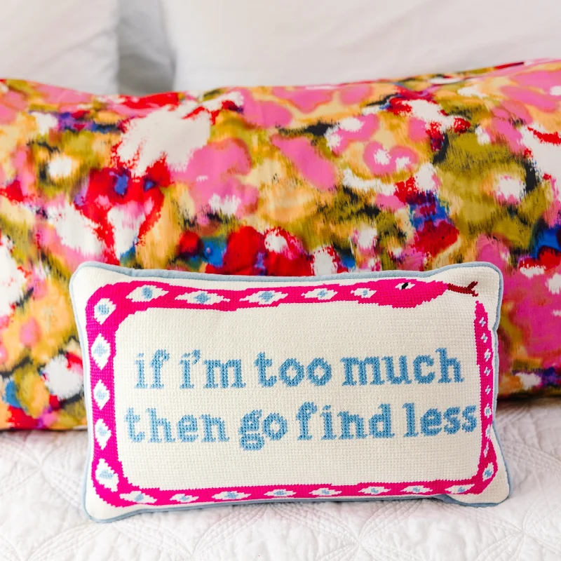 Go Find Less Needlepoint Pillow