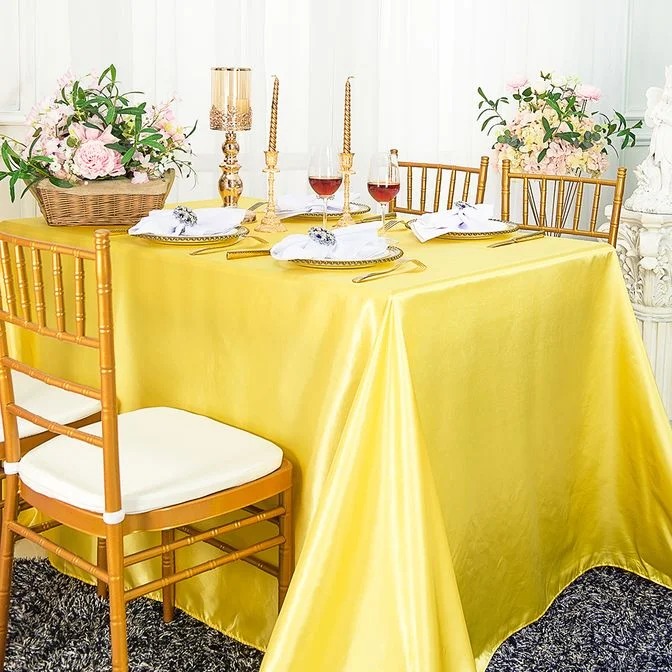 72"x120" Seamless Rectangular Satin Tablecloth - Canary Yellow (1pc)