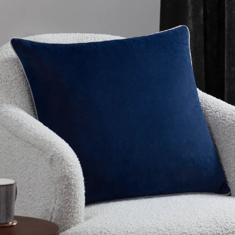 Meridian Velvet Cushion Navy/Silver