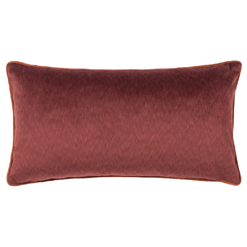 Torto Rectangular Opulent Velvet Cushion Red/Russet