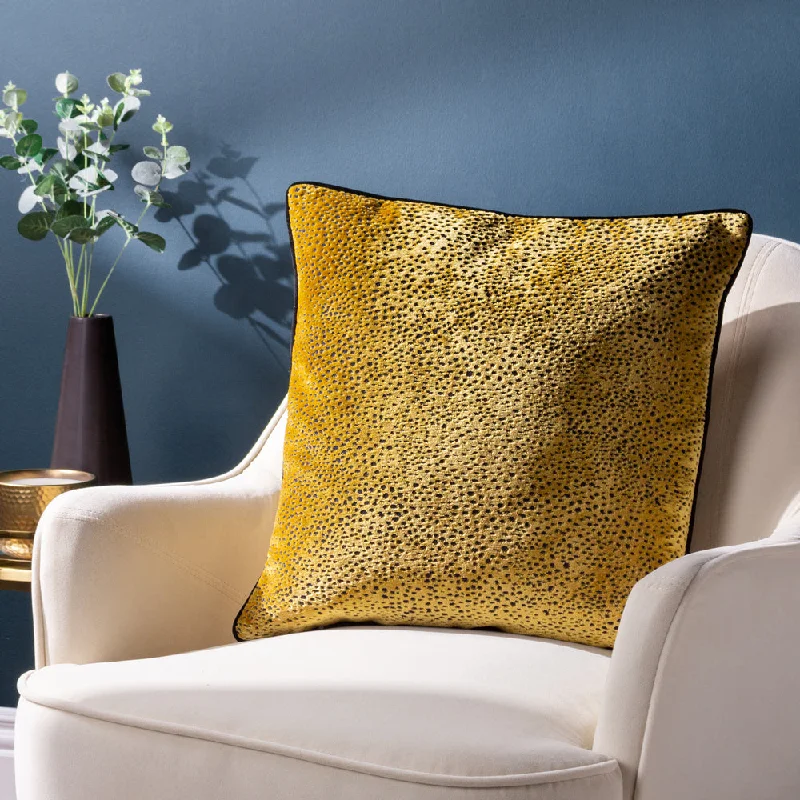 Estelle Spotted Cushion Gold/Black