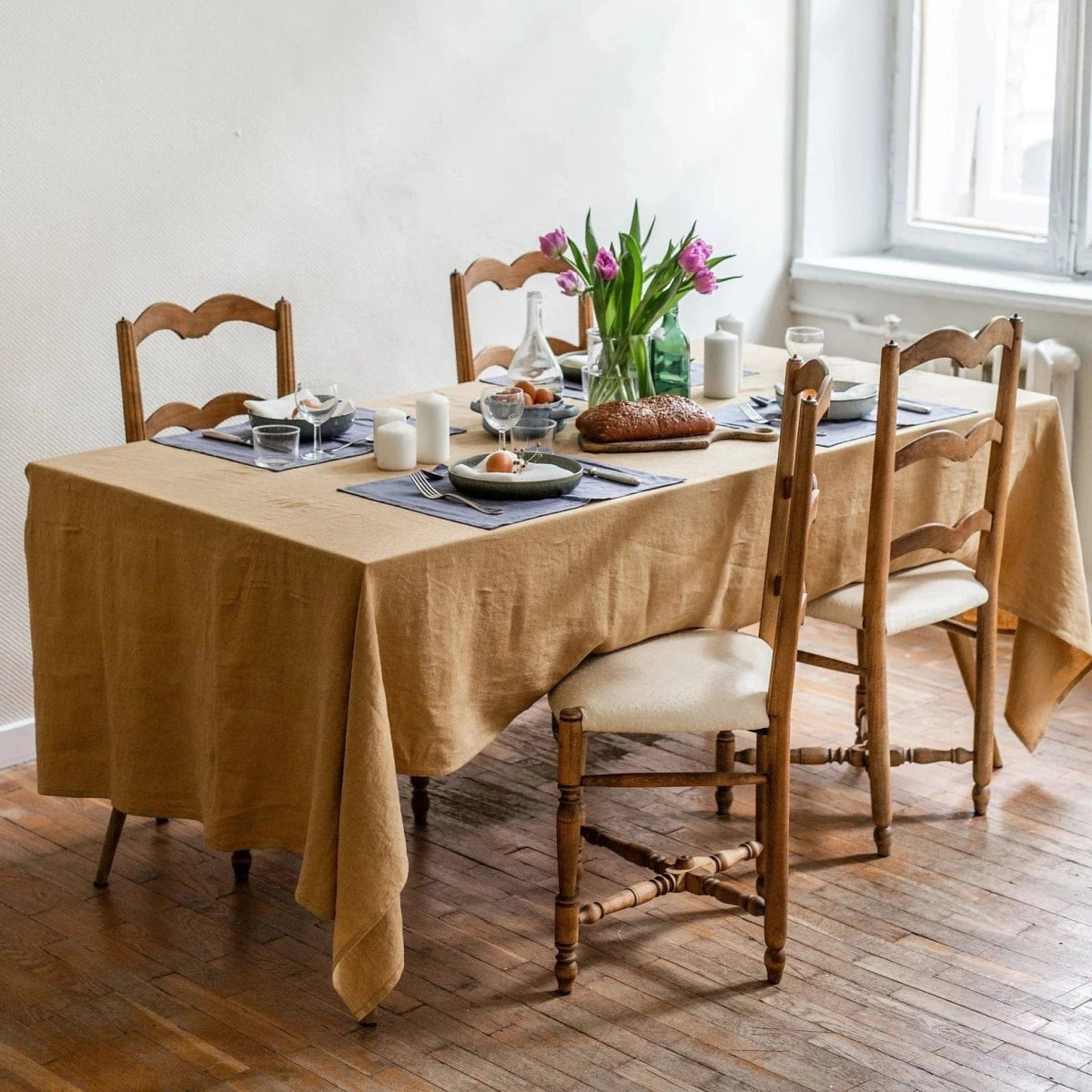 Golden Ochre 100% Linen Tablecloth