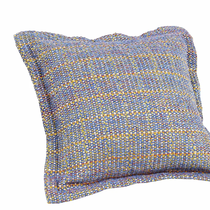 Urban Folk Eclectic Heritage Woven Yarn Dyed Blue Cushion Cover