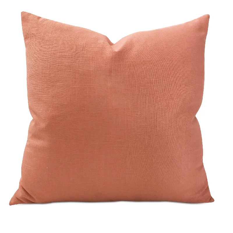 Solid Orange Linen Southwest Inspired Throw Pillow Cover 22x22