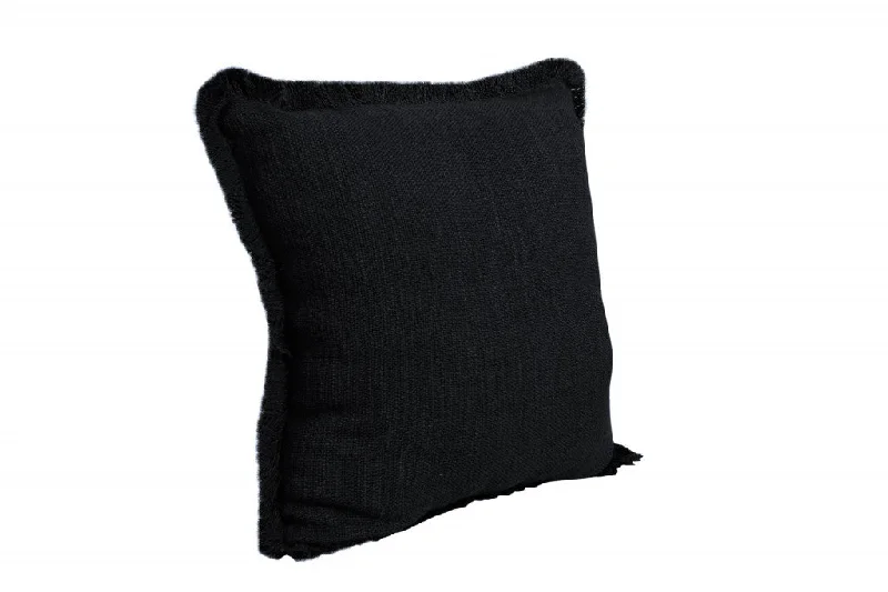 20" X 20" Jet Black 100% Cotton Zippered Pillow