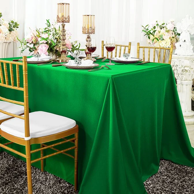 90"x156" Seamless Rectangular Scuba (Wrinkle-Free) (240 GSM) Tablecloth   - Emerald Green (1pc)