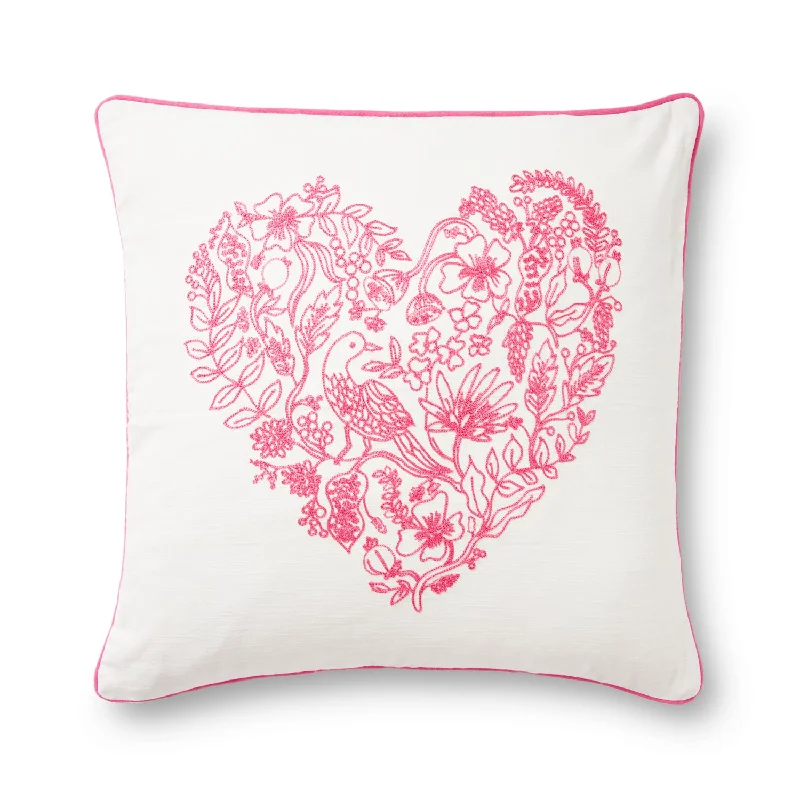 Ivory & Pink Heart Pillow