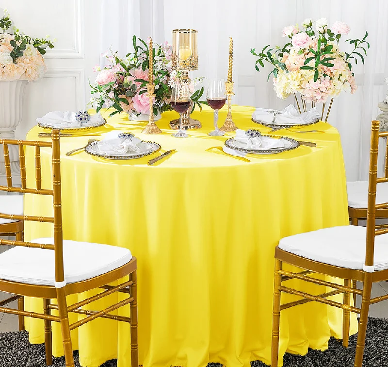 90" Seamless Round Scuba (Wrinkle-Free) (240 GSM) Tablecloth - Canary Yellow (1pc)